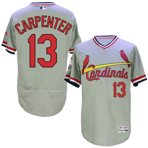 Cardinals #13 Matt Carpenter Grey Flexbase Authentic Collection Cooperstown Stitched MLB Jersey